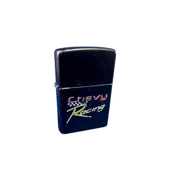 Vintage Zippo Lighter Chevy Racing Logo Black Matte Windproof Made in USA 2000 - Picture 1 of 6